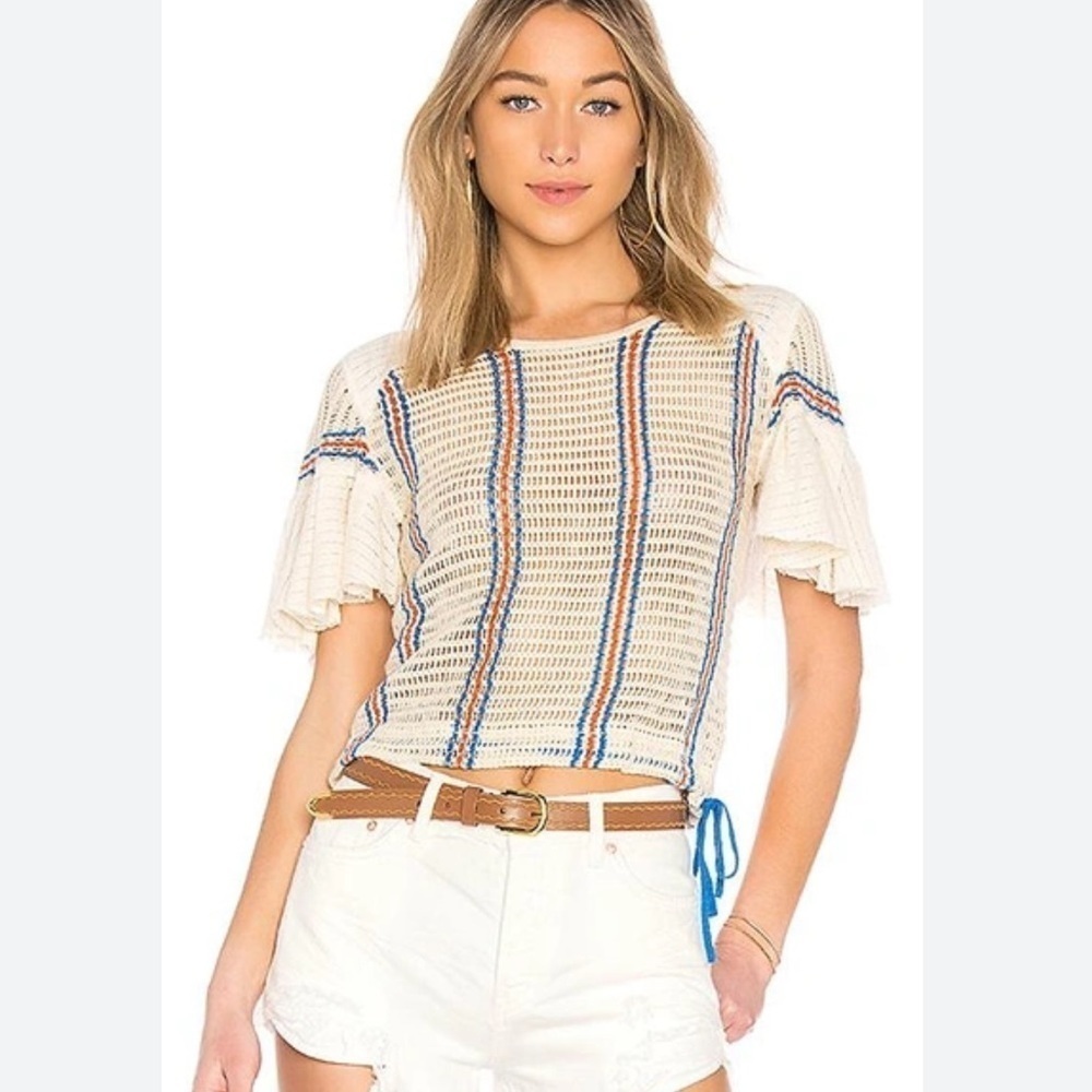 Free People Babes Only Striped Tee in Ivory